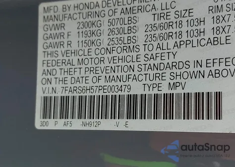 2023 Honda Cr-V Hybrid Sport z USA, uszkodzony, nr VIN 7FARS6H57PE003479